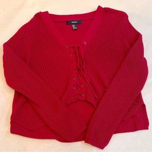 Cropped Dark Red Sweater Size Juniors Medium